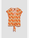 Moodo Maglietta arancione a fantasia Moodo