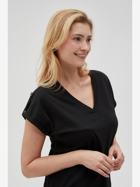 Moodo Camicia lunga nera da donna Moodo