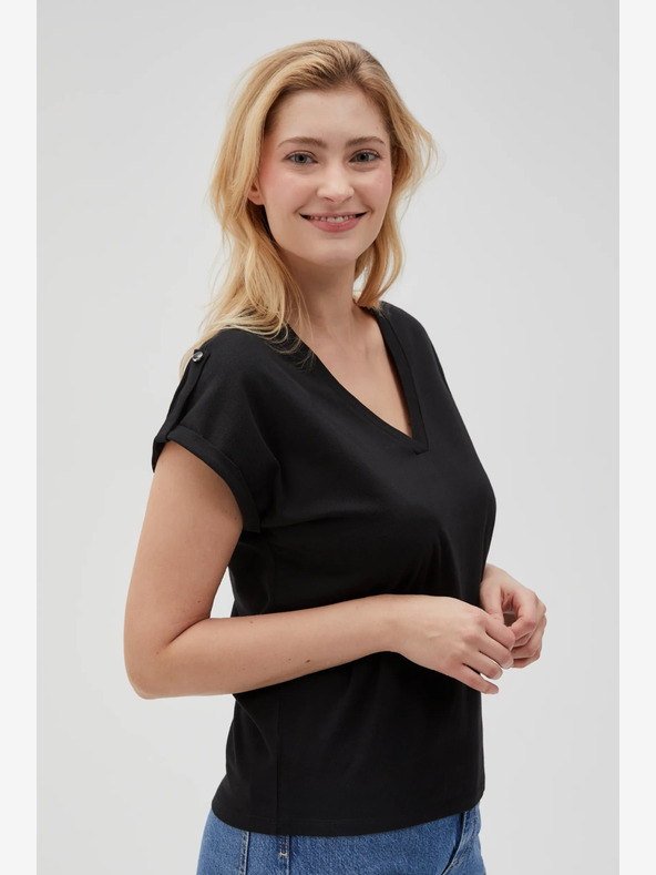 Moodo Camicia lunga nera da donna Moodo