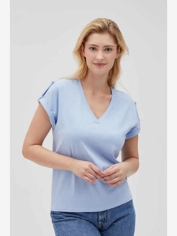 Moodo Maglietta da donna azzurra Moodo