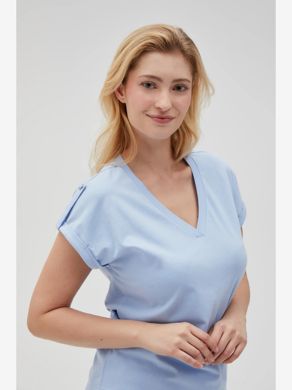 Moodo Maglietta da donna azzurra Moodo