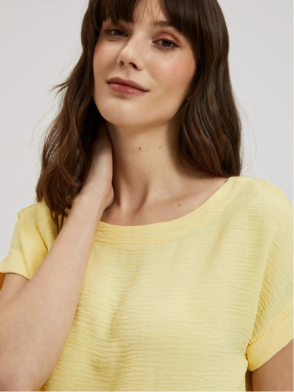 Moodo T-shirt gialla a maniche corte Moodo