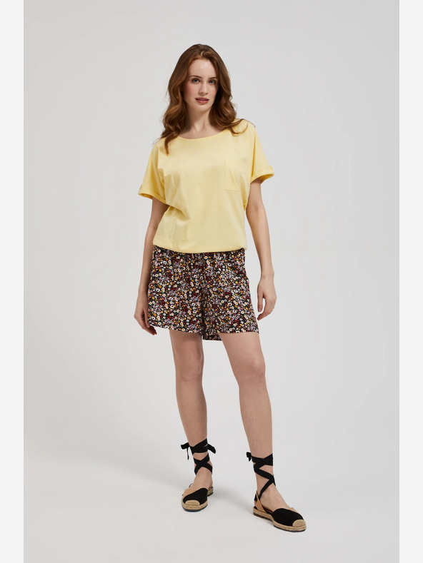 Moodo Camicia gialla con taschino e maniche arrotolate Moodo