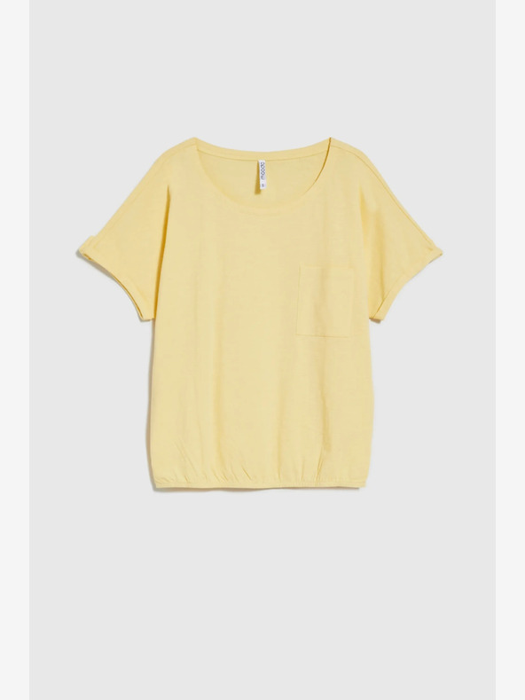 Moodo Camicia gialla con taschino e maniche arrotolate Moodo