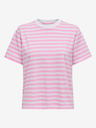 ONLY Maglietta a righe bianca e rosa da donna ONLY