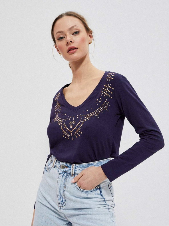 Moodo Maglietta da donna blu scuro Moodo