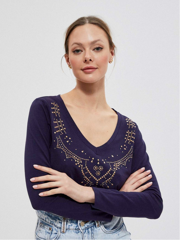 Moodo Maglietta da donna blu scuro Moodo