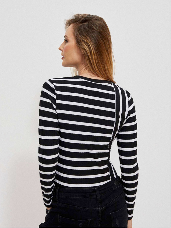 Moodo Camicia a righe bianca e nera da donna Moodo