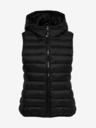ONLY Gilet nero da donna con cappuccio trapuntato ONLY New Tahoe