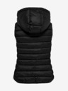 ONLY Gilet nero da donna con cappuccio trapuntato ONLY New Tahoe