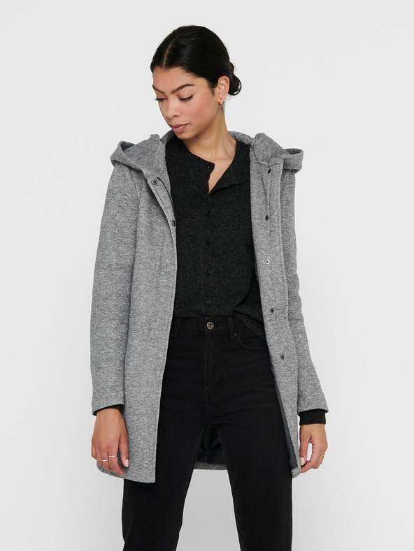 ONLY Cappotto leggero con cappuccio grigio chiaro da donna SOLO Sedona