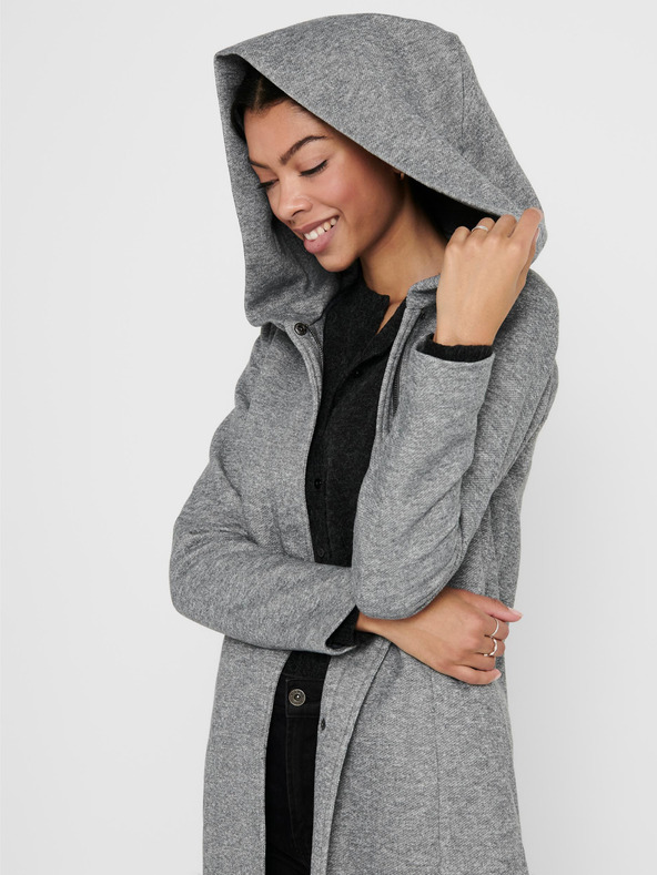 ONLY Cappotto leggero con cappuccio grigio chiaro da donna SOLO Sedona