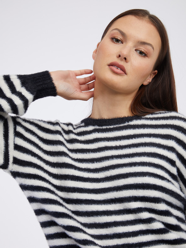 ONLY Maglione a righe bianco e nero da donna ONLY Piumo