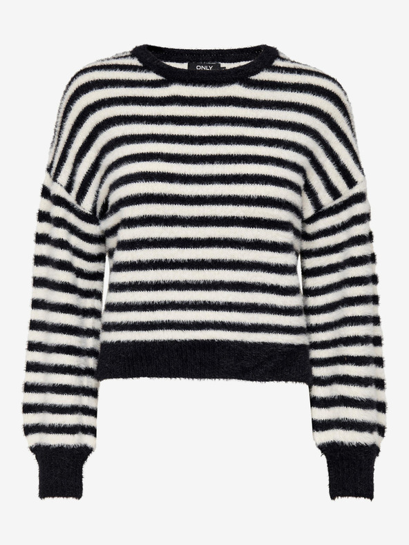 ONLY Maglione a righe bianco e nero da donna ONLY Piumo