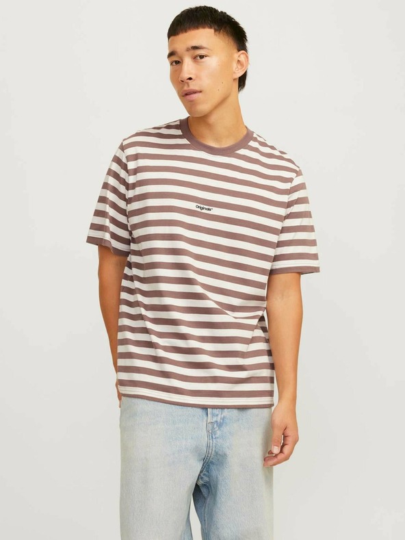 Jack & Jones Camicia Jack & Jones a righe bianche e marroni da uomo