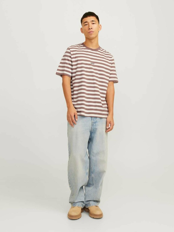 Jack & Jones Camicia Jack & Jones a righe bianche e marroni da uomo