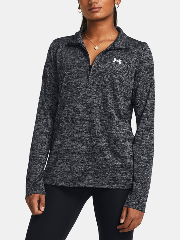 Under Armour Felpa Under Armour Tech 1/2 Zip- Twist-BLK da donna
