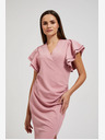 Moodo Abito rosa con volant sulle maniche Moodo