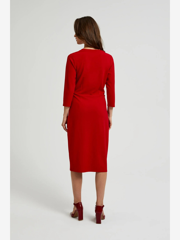 Moodo Abito midi rosso con ruches Moodo