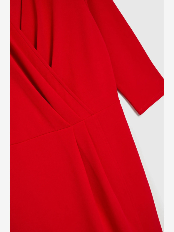 Moodo Abito midi rosso con ruches Moodo