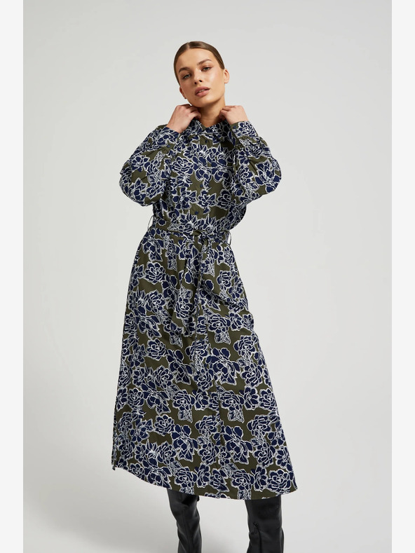 Moodo Abito camicia floreale da donna verde e blu Moodo