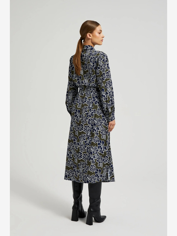 Moodo Abito camicia floreale da donna verde e blu Moodo