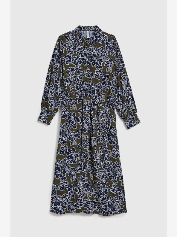 Moodo Abito camicia floreale da donna verde e blu Moodo