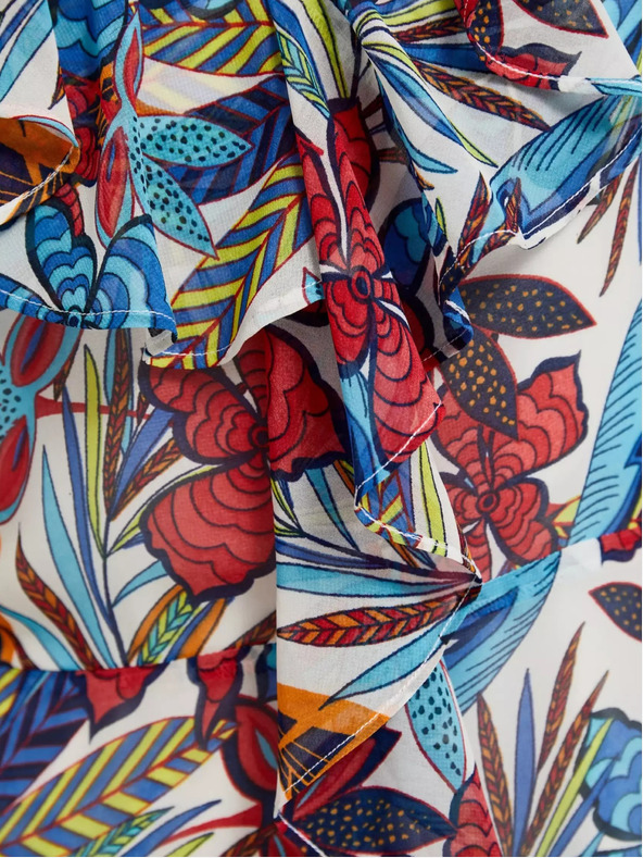 Moodo Abito midi floreale rosso e blu Moodo