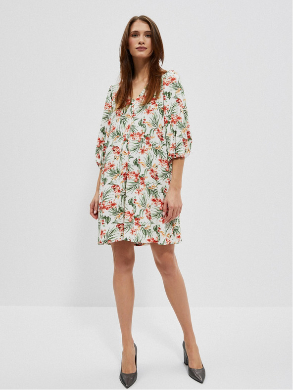 Moodo Abito bianco da donna a fantasia Moodo