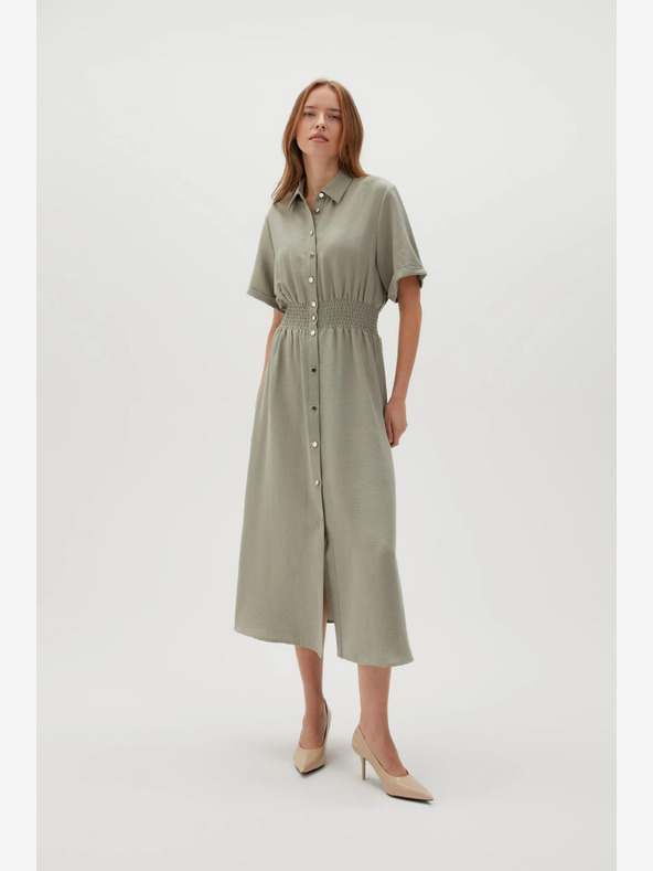 Moodo Abito camicia da donna verde chiaro Moodo