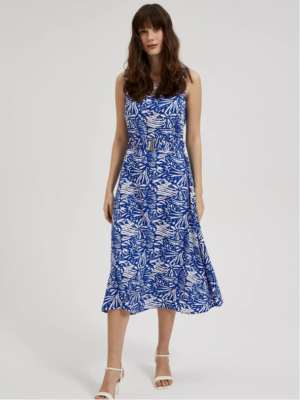 Moodo Abito midi blu a fantasia Moodo