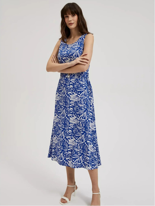 Moodo Abito midi blu a fantasia Moodo