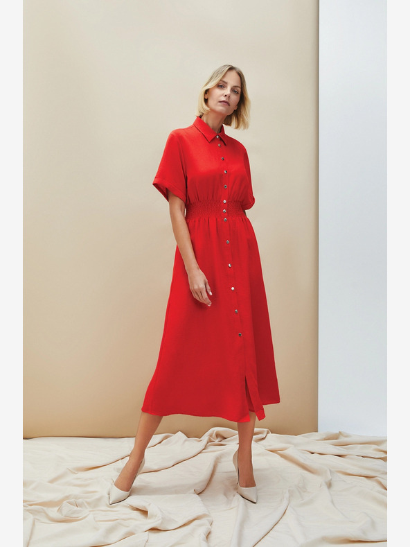 Moodo Abito camicia rosso da donna Moodo