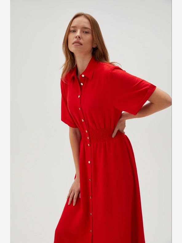 Moodo Abito camicia rosso da donna Moodo