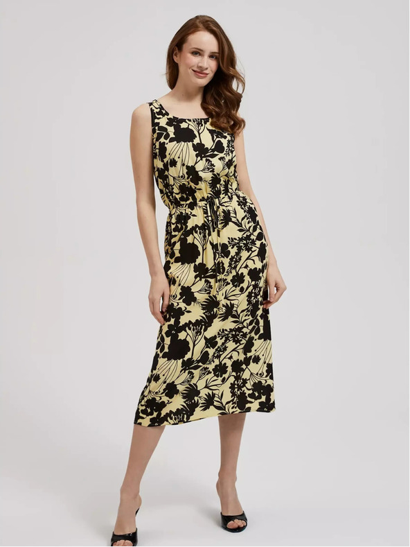 Moodo Abito midi giallo a fiori Moodo