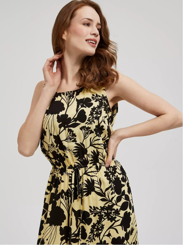 Moodo Abito midi giallo a fiori Moodo