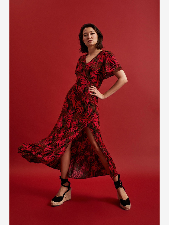 Moodo Abito rosso con scollo a V Moodo