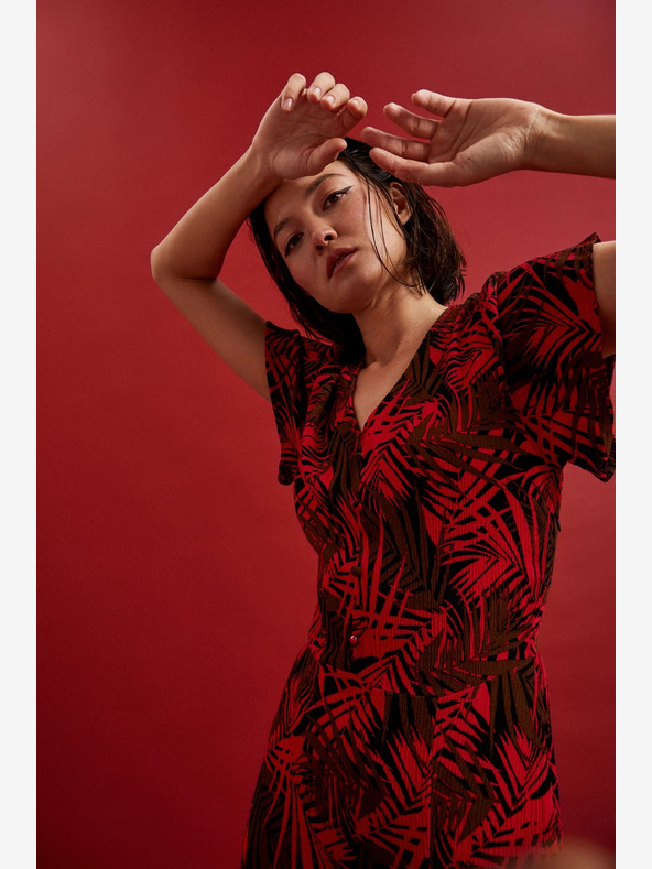 Moodo Abito rosso con scollo a V Moodo