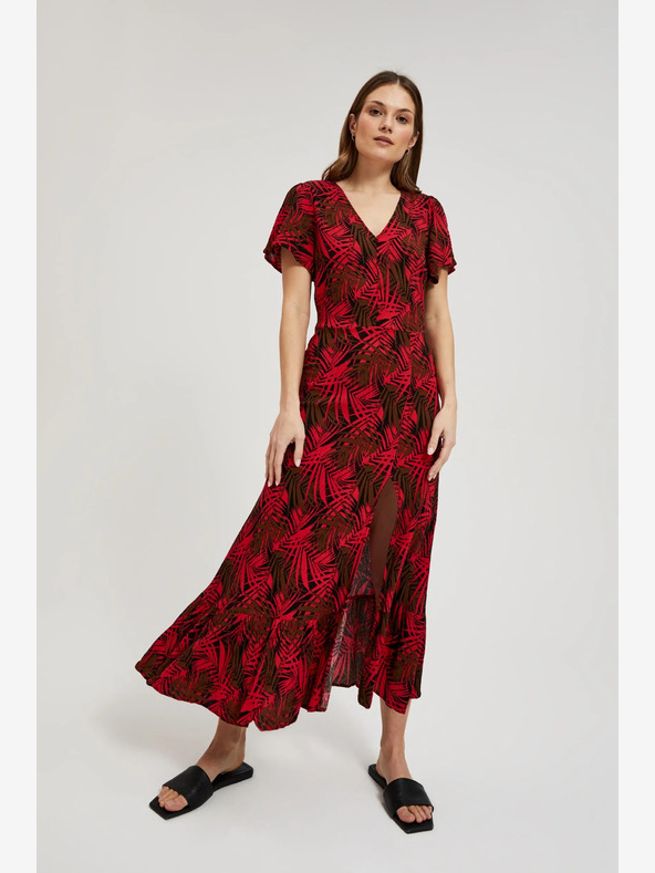 Moodo Abito rosso con scollo a V Moodo