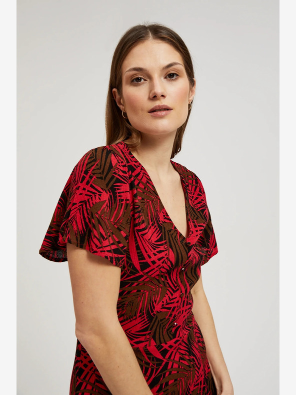 Moodo Abito rosso con scollo a V Moodo