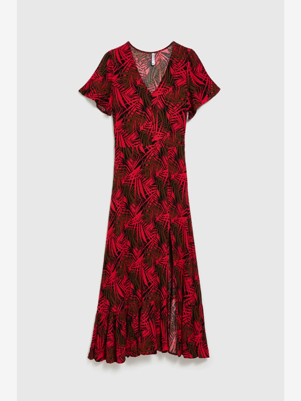 Moodo Abito rosso con scollo a V Moodo