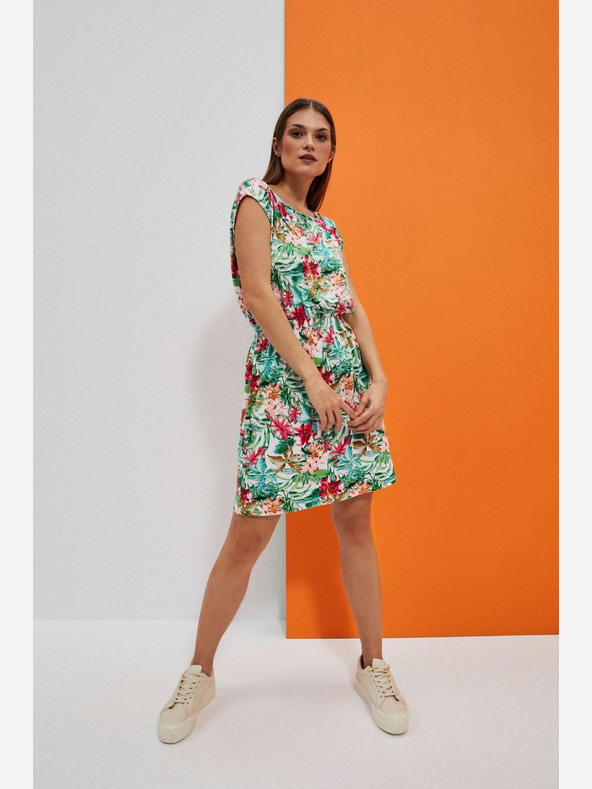 Moodo Abito verde e bianco a fantasia Moodo