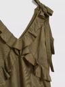 Moodo Abito verde in viscosa con volant Moodo