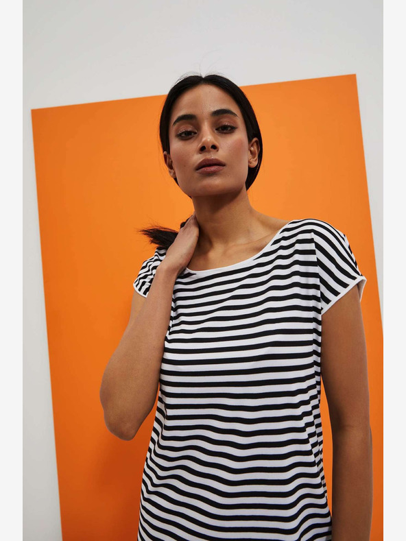 Moodo Abito a righe bianche e nere Moodo