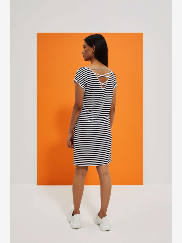 Moodo Abito a righe bianche e nere Moodo