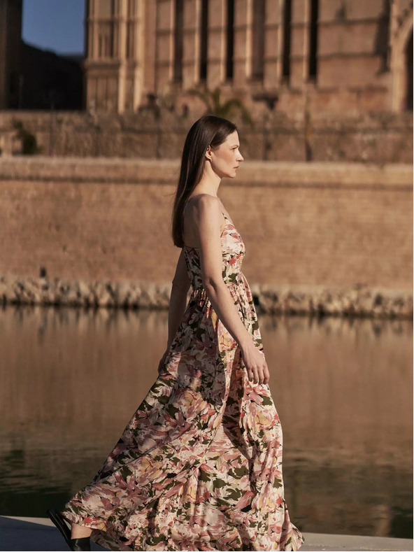 Moodo Abito rosa antico con fantasia Moodo