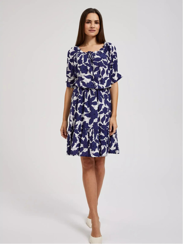 Moodo Abito floreale viola con maniche arricciate Moodo