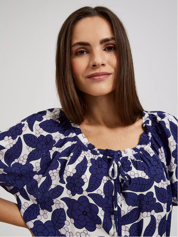 Moodo Abito floreale viola con maniche arricciate Moodo