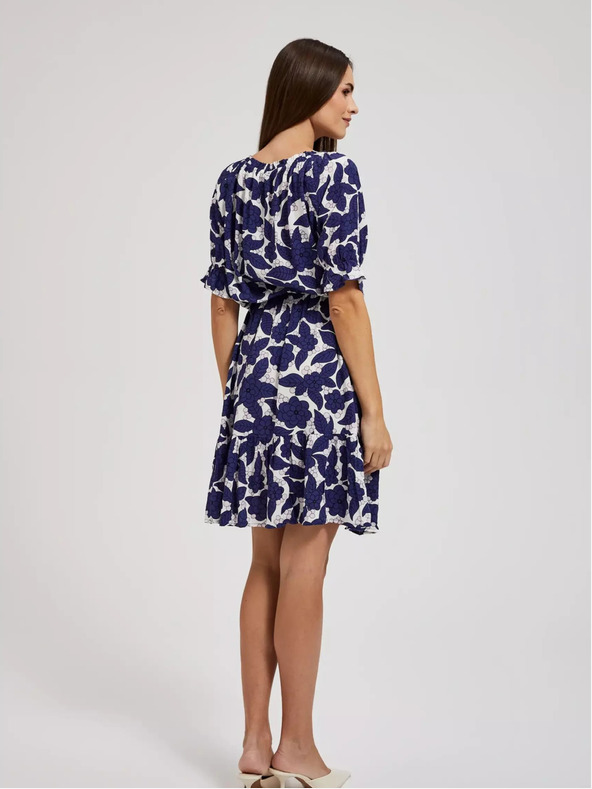 Moodo Abito floreale viola con maniche arricciate Moodo