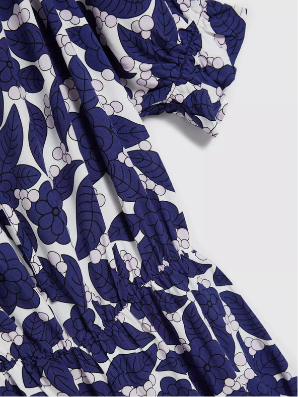 Moodo Abito floreale viola con maniche arricciate Moodo